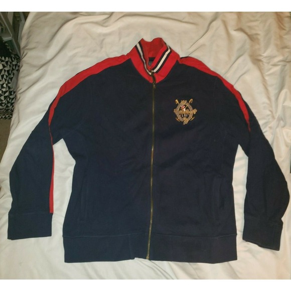 RARE Polo Ralph Lauren PRL New York Crest Zip Up Sweater Jacket Mens 2XL‎ XXL - Picture 1 of 4